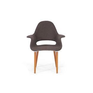 Baxton  Forza Dark Brown Fabric Mid Century Modern Arm Chair (Set of 2
