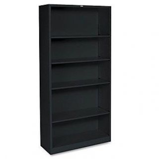 HON Metal Bookcase, 5 Shelves, 71h, Black   Home   Furniture   Home