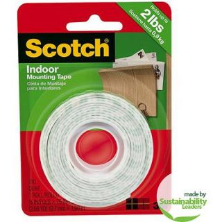Scotch Indoor Mounting Tape, 0.5 in x 75 in, 1 Roll/Pack