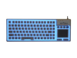 SEAL SHIELD  S90PG  Black SEAL TOUCH GLOW Silicone "All in One" Keyboard with built in Touchpad Pointing Device   Backlit, Dishwasher Safe & Antimicrobial   Retail