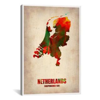iCanvas 'Netherlands Watercolor Map' by Naxart Graphic Art on Canvas