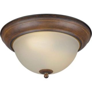 Talista 2 Light Rustic Sienna Flushmount with Shaded Umber Glass CLI FRT20008 02 41