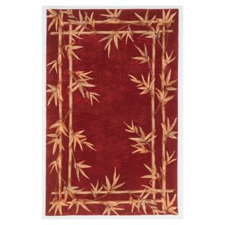 KAS Rugs Floral Trends Rectangular Red Floral Tufted Wool Area Rug (Common 9 ft x 12 ft; Actual 8.5 ft x 11.5 ft)