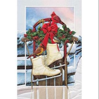 Pack of 16 "Some of My Favorite Things" Ice Skates Fine Art Embossed Christmas Greeting Cards