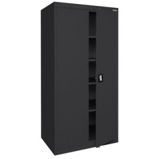 Sandusky Elite Series 72 in. H x 36 in. W x 18 in. D 5 Shelf Steel Recessed Handle Storage Cabinet in Black EA4R361872 09