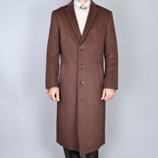 Chestnut Wool and Cashmere Single Breasted Topcoat  