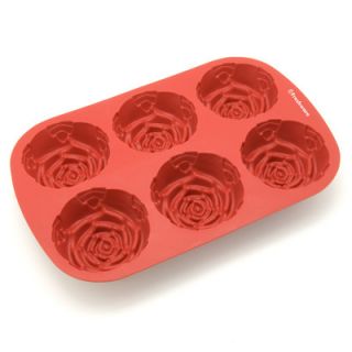 Freshware 6 Cavity Rose Silicone Mold Pan