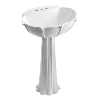 KOHLER Anatole Vitreous China Pedestal Combo Bathroom Sink in White K 2099 4 0