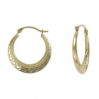 Diamond Cut Beaded Hoop Earrings   Jewelry   Earrings