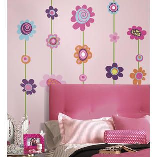 RoomMates Flower Stripe Peel & Stick Giant Wall Decal   Home   Home