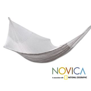 Handcrafted Cotton Caribbean Sands Double Hammock (Mexico