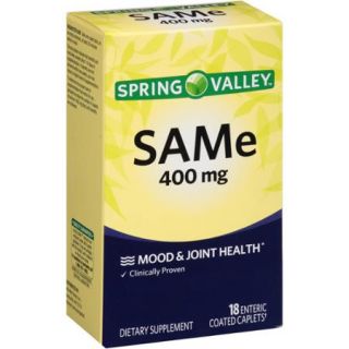Spring Valley SAMe Dietary Supplement, 400mg, 18 count