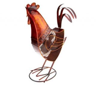 Deco Breeze Hand Sculpted Metal Decorative Rooster Fan —