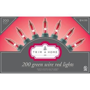 Trim A Home® 200 ct. Green Wire Red Lights