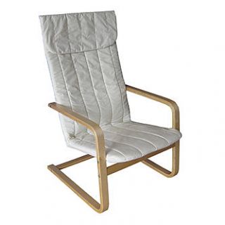 CorLiving Aquios Bentwood High Back Armchair in White   Home