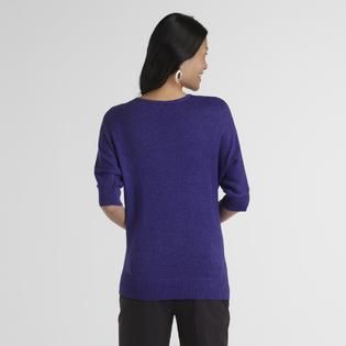 Jaclyn Smith   Womens V Neck Shimmer Sweater