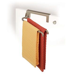 Lynk® Over Cabinet Door Organizer   Pivoting Towel Bar (Satin Nickel