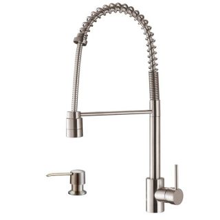 Ruvati Stainless Steel Commercial Style Kitchen Faucet with Soap
