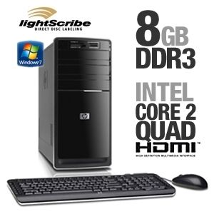 HP Pavilion p6242f AU915AA Refurbished Desktop PC   Intel Core 2 Quad Q8300 2.5GHz, 8GB DDR3, 750GB HDD, DVDRW, Windows 7 Home Premium 64 bit