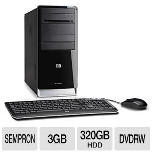 HP Pavilion a4313w Refurbished Desktop PC   AMD Sempron LE 1250 2.2GHz, 3GB DDR2, 320GB HDD, DVDRW, Windows 7 Home Premium 64 bit