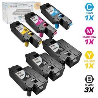 LD Compatible Replacements for Dell Color Laser C1660w Set of 6 Laser Toner Cartridges Includes 3 332 0399 Black, 1 332 0400 Cyan, 1 332 0401 Magenta, and 1 332 0402 Yellow