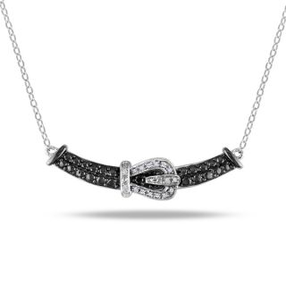 Haylee Jewels Sterling Silver Diamond Buckle Necklace  