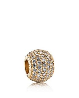 PANDORA Charm   14K Gold & Cubic Zirconia Pave Lights, Moments Collection