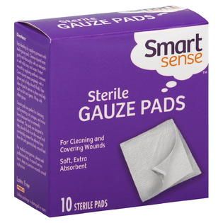Smart Sense Gauze Pads, Sterile, 10 pads   Health & Wellness   First
