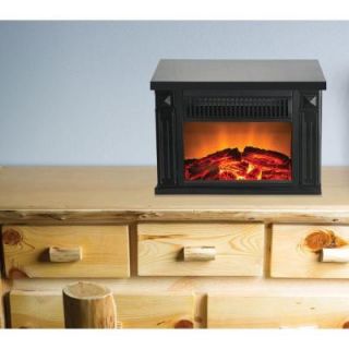Warm House Zurich 13 in. Retro Tabletop Electric Fireplace in Black TZRF 10345