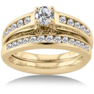 1 Carat Diamond Yellow Gold Bridal Set