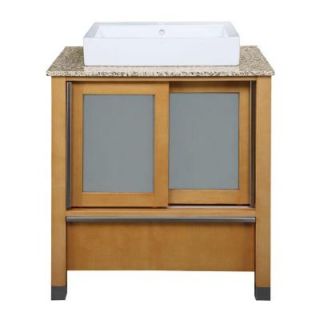 DECOLAV Tyson 31 in. W x 22 in. D x 32 in. H Vanity in Maple with Granite Vanity Top in Carmelo and Lavatory in White 5247 MPL