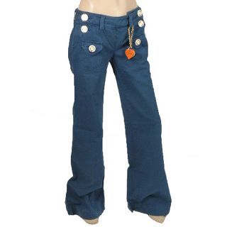 Dittos Womens Flap Front Blue Denim Pants   Shopping   Top