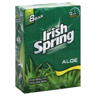 Irish Spring Deodorant Soap, Aloe, 8   3.75 oz (106.3 g) bars [30 oz