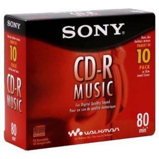 Sony CD R, Music, 80 min, 10 CD Rs   TVs & Electronics   Computers