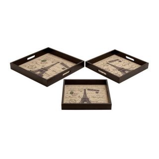 Woodland Imports Wood Square Serving Tray