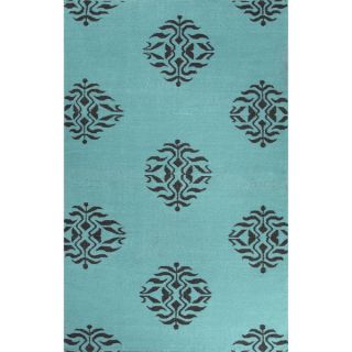 Handmade Tribal Pattern Blue/ Black Wool Rug (8 x 10)