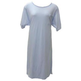 Short Sleeve Light Blue Cotton Nightgown Plus Size 6X
