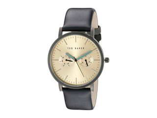 Ted Baker Classic Collection Custom Multifunction Sub Eye w/ Contrast Detail Date Leather Strap Watch Gold