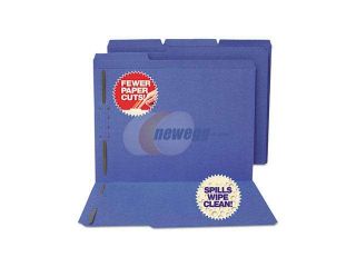 S J Paper S11546 Water/Cut Resistant Folder, Two Fasteners, 1/3 Top Tab, Letter, Blue, 50/Box
