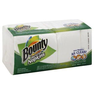 Bounty  Napkins, Quilted, White, 1 Ply, 200 napkins