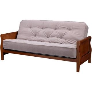 Better Homes and Gardens Wood Arm Futon with 8" Independently Encased Coil Mattress