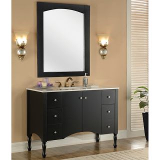 Contemporary Style 48 inch Marble Single Sink Bathroom Vanity with