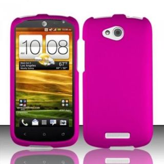 Insten Rose Pink Rubberized Hard Cover Case For HTC One VX