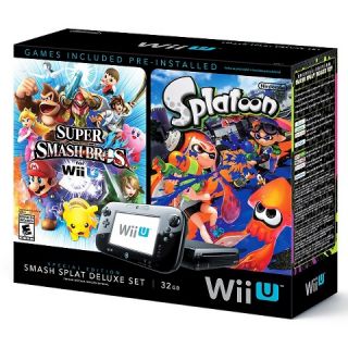 Nintendo Wii U Deluxe Set   Includes Splatoon and Super Smash Bros