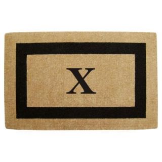 Creative Accents Single Picture Frame Black 30 in. x 48 in. HeavyDuty Coir Monogrammed X Door Mat 02080X