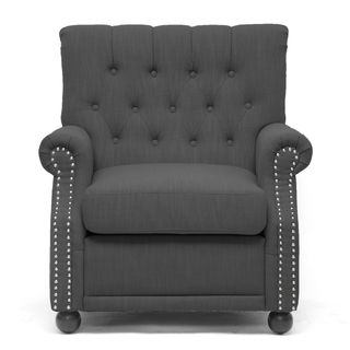 Moretti Dark Grey Linen Modern Club Chair   Shopping   Great