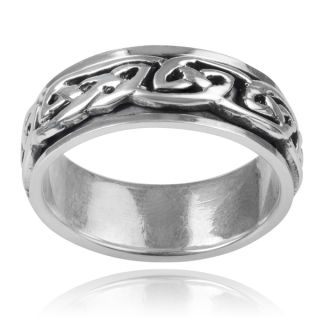 Vance Co. Sterling Silver Mens Celtic Knot 8mm Spinner Band