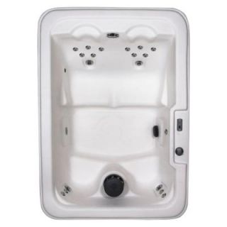 QCA Spas Ocean Key Plus 4 Person Plug and Play 20 Stainless Steel Jet Spa with Waterfall, LED Light, and Hard Cover Model 1P 20