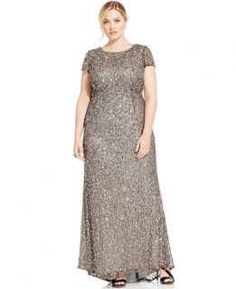 Adrianna Papell Plus Size Embellished Evening Gown   Dresses   Plus