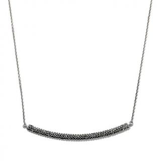 Gray Marcasite Sterling Silver Pave' Bar 18" Necklace   7601175